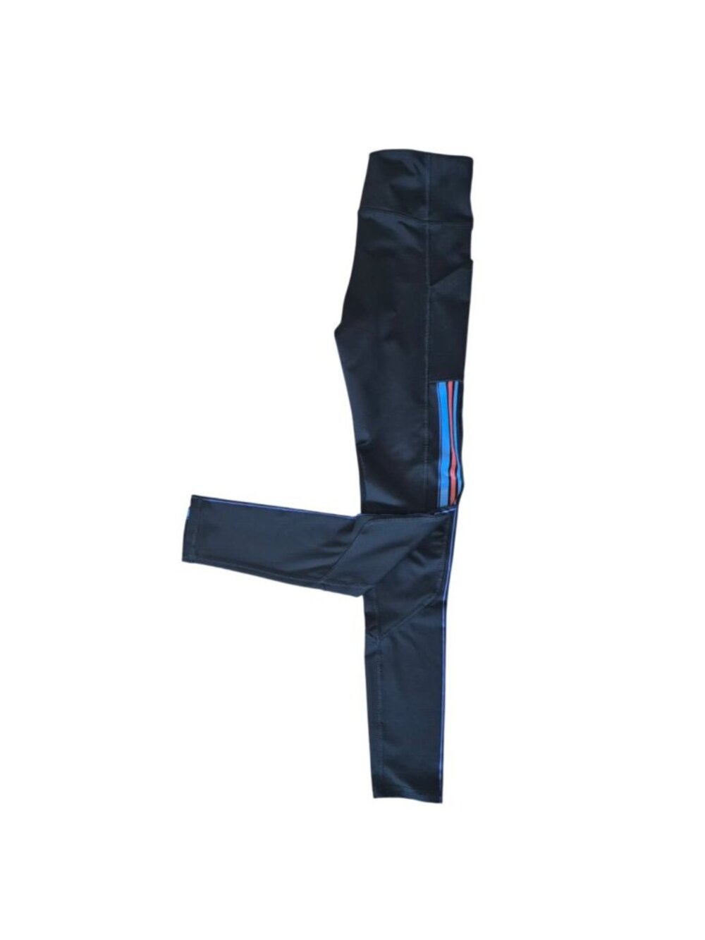 Champion Women's Full-length Leggings Small Black High Rise Striped Side Panels